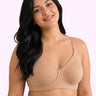 Cotton Non-Padded Plus-Size Full Coverage Bonded Bra | Broad Straps | Hidden Concealer (PAL-401) (Fawn)