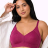 Cotton Non-Padded Plus-Size M-Frame Minimiser Bonded Bra | Balanced Shape PAL-SB-303 (Wine)