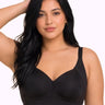 Cotton Padded Plus-Size M-frame Minimiser Bonded Bra | Balanced Shape PAL-SB-203 (Black)