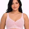 Cotton Padded Plus-Size M-Frame Minimiser Bonded Bra | Full Coverage Panels (PAL-408) (Pink)