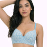 Printed Polyamide Level-2 Padded Push-Up Maximiser Bonded Bra | 3/4th Coverage | Wire-free Comfort, No Marks, No Poking (PAL-51756)