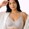 Cotton Non-Padded M-Frame Minimiser Bonded Bra | Full Coverage | Wire-free Seamless Comfort  (PAL-CT-4005) (Grey)