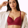 Polyamide Level-2 Padded Push-Up Maximiser Bonded Bra | 3/4th Coverage | Wire-free Comfort, No Marks, No Rashes PAL-IS-5107 (Wine)