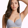 Polyamide Level-3 Padded Push-Up Bonded Bra | 3/4th Coverage | Wire-free Comfort, No Marks, No Rashes (PAL-IS-5301) (Grey)