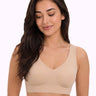 Polyamide Padded Slip-On Bonded T-Shirt Bra | Full Coverage Seamless Design (PAL-SB-985) (Skin)