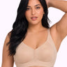 Cotton Non-Padded Plus-Size M-Frame Minimiser Bonded Bra | Balanced Shape PAL-SB-303 (Skin)