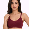 Cotton Non-Padded Full Coverage Bonded T-Shirt Bra | No-Marks, No Rashes (PAL-352) (Wine)