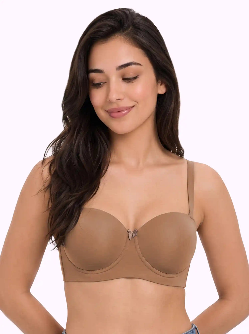 Cotton Lightly Padded Demi-Cup Bonded Bra | Medium Coverage | Wire-free Comfort (PAL-SB-1012) (Fawn)