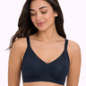 Ribbed Polyamide Lightly Padded Full Coverage Bonded T-Shirt Bra PAL-SB-98 (Black)