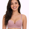 Polyamide Level-2 Padded Push-Up Maximiser Bonded Bra | 3/4th Coverage | Wire-free Comfort, No Marks, No Rashes PAL-IS-5107 (Plum)
