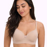 Polyamide Level-1 Padded Full Coverage Bonded T-Shirt Bra | Wire-free Comfort, No-Marks, No Rashes (PAL-5991) (SKIN)