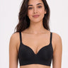 Cotton Level-2 Padded Push-Up Maximiser Bonded Bra | 3/4th Coverage | Wire-free Seamless Comfort (PAL-SB-7015) (Black)