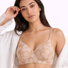 Cotton Padded Bonded Lace Bra | Inner Cotton Lining | Full Coverage | Wire-free Comfort (PAL-SB-58012) (Skin)