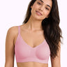 Ribbed Polyamide Lightly Padded Full Coverage Bonded T-Shirt Bra PAL-SB-98 (Pink)