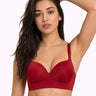 Cotton Level-2 Padded Push-Up Maximiser Bonded Bra | 3/4th Coverage | Wire-free Seamless Comfort (PAL-SB-7015) (Red)
