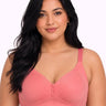 Cotton Padded Plus-Size M-Frame Minimiser Bonded Bra | Full Coverage Panels (PAL-408) (Coral)