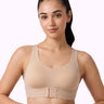 Polyamide Padded Bonded Gym Bra | Crisscross Power Back | Front & Back Hook Closure | Full Coverage (PAL-SB-987)(Skin)