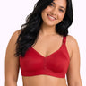 Cotton Non-Padded M-Frame Minimiser Bonded Bra | Full Coverage | Wire-free Seamless Comfort  (PAL-CT-4005) (Red)