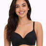 Cotton Padded Full Coverage Bonded T-Shirt Bra | No-Marks, No Rashes (PAL-1013)(Black)