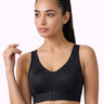 Polyamide Padded Bonded Gym Bra | Crisscross Power Back | Front & Back Hook Closure | Full Coverage (PAL-SB-987)(Black)