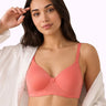 Cotton Padded Full Coverage Bonded T-Shirt Bra | No-Marks, No Rashes (PAL-1013)(Coral)