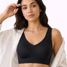 Polyamide Padded Slip-On Bonded T-Shirt Bra | Full Coverage Seamless Design (PAL-SB-985) (Black)