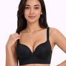 Polyamide Level-2 Padded Push-Up Maximiser Bonded Bra | 3/4th Coverage | Wire-free Comfort, No Marks, No Rashes PAL-IS-5107 (Black)