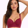 Polyamide Level-2 Padded Push-Up Maximiser Bonded Bra | 3/4th Coverage | Wire-free Comfort, No Marks, No Rashes PAL-IS-5107 (Maroon)
