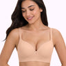 Polyamide Level-2 Padded Push-Up Maximiser Bonded Bra | 3/4th Coverage | Wire-free Comfort, No Marks, No Rashes PAL-IS-5107 (Peach)