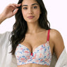 Printed Polyamide Level-2 Padded Push-Up Maximiser Bonded Bra | 3/4th Coverage | Wire-free Comfort, No Marks, No Poking (PAL-51751)