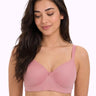 Cotton Padded Full Coverage Bonded T-Shirt Bra | No-Marks, No Rashes (PAL-1013)(Plum)