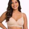 Cotton Padded Plus-Size Bonded Bra | Seamless Look, 360° Support | Full Coverage (PAL-SB-9082)(Skin)