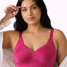 Cotton Padded Plus-Size M-Frame Minimiser Bonded Bra | Full Coverage Panels (PAL-408) (Dark Pink)
