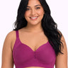Cotton Padded Plus-Size M-frame Minimiser Bonded Bra | Balanced Shape PAL-SB-203 (Wine)