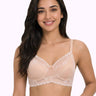 Cotton Padded Bonded Lace Bra | Inner Cotton Lining | Full Coverage | Wire-free Comfort (PAL-SB-5806) (Skin)