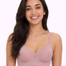 Polyamide Level-1 Padded Full Coverage Bonded T-Shirt Bra | Wire-free Comfort, No-Marks, No Rashes (PAL-5991) (Plum)