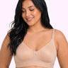 Cotton Non-Padded Plus-Size Full Coverage Bonded Bra | Broad Straps | Hidden Concealer (PAL-401) (Skin)