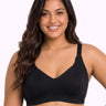 Cotton Non-Padded Plus-Size M-Frame Minimiser Bonded Bra | Balanced Shape PAL-SB-303 (Black)