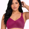 Cotton Padded Plus-Size M-Frame Minimiser Bonded Bra | Full Coverage Panels (PAL-408) (Magenta)